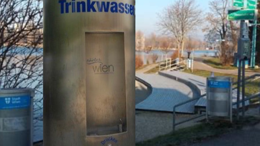 Wasserspendernan der alten Donau